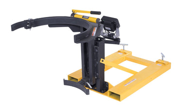 Steel Fork Mounted Poly/Steel 55 Gallon Drum Gripper 65-1/8 In.x 31 In. x 32-1/2 In. With LED Scale 700 Lb. Capacity Yellow/Black